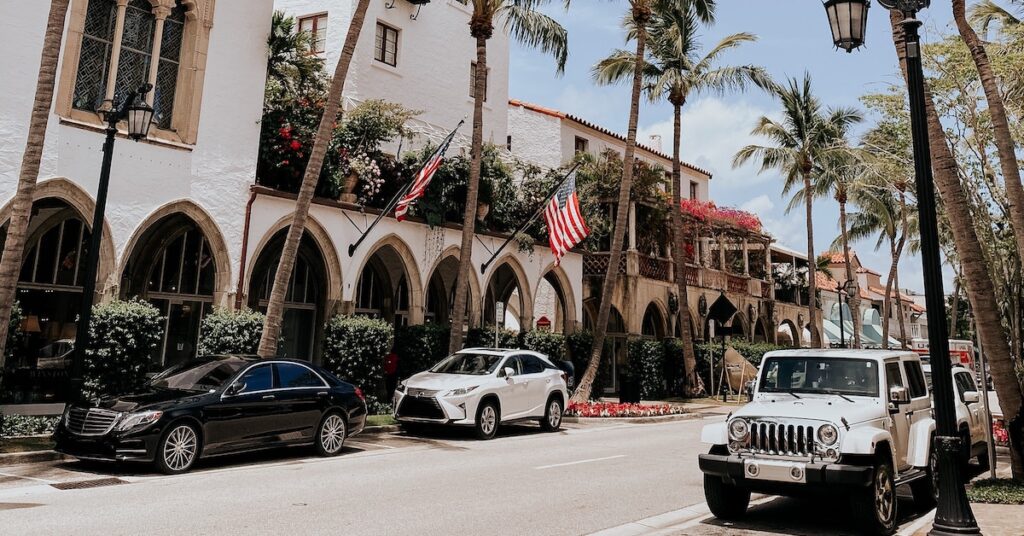 Beautiful street with shops in Palm Beach, Florida, a place filled with cultural adventures